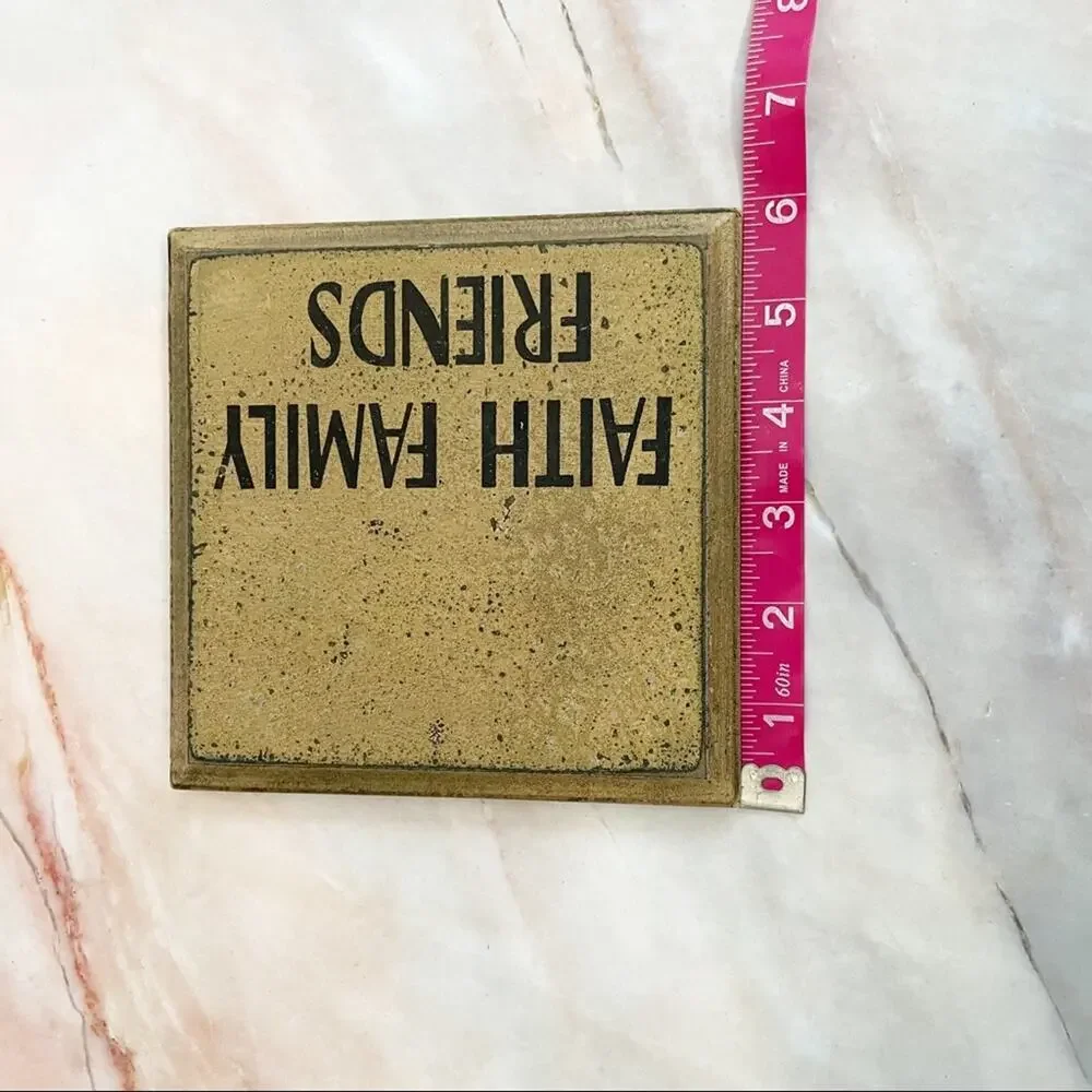 Faith, Family, Friends Square Wooden Wall Sign